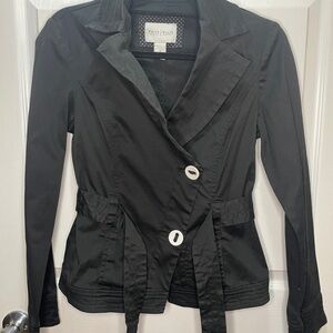 White House Black Market Black Blazer with White Buttons